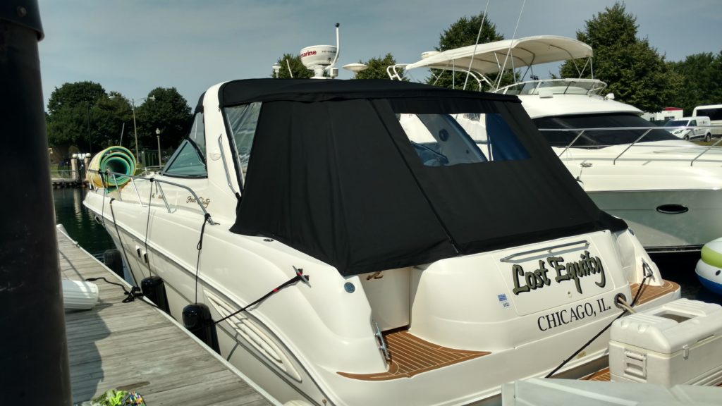 46' Sea Ray Full Enclosure Chicago Marine Canvas Custom Boat Covers