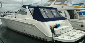 Sea Ray 500 Custom Full Enclosure AFT View (Strataglass Roll Ups)