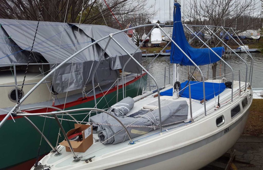 Galvanized steel frame for winter cover by Chicago Marine Canvas