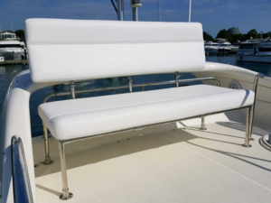 folding bench boat upholstery by Chicago Marine Canvas