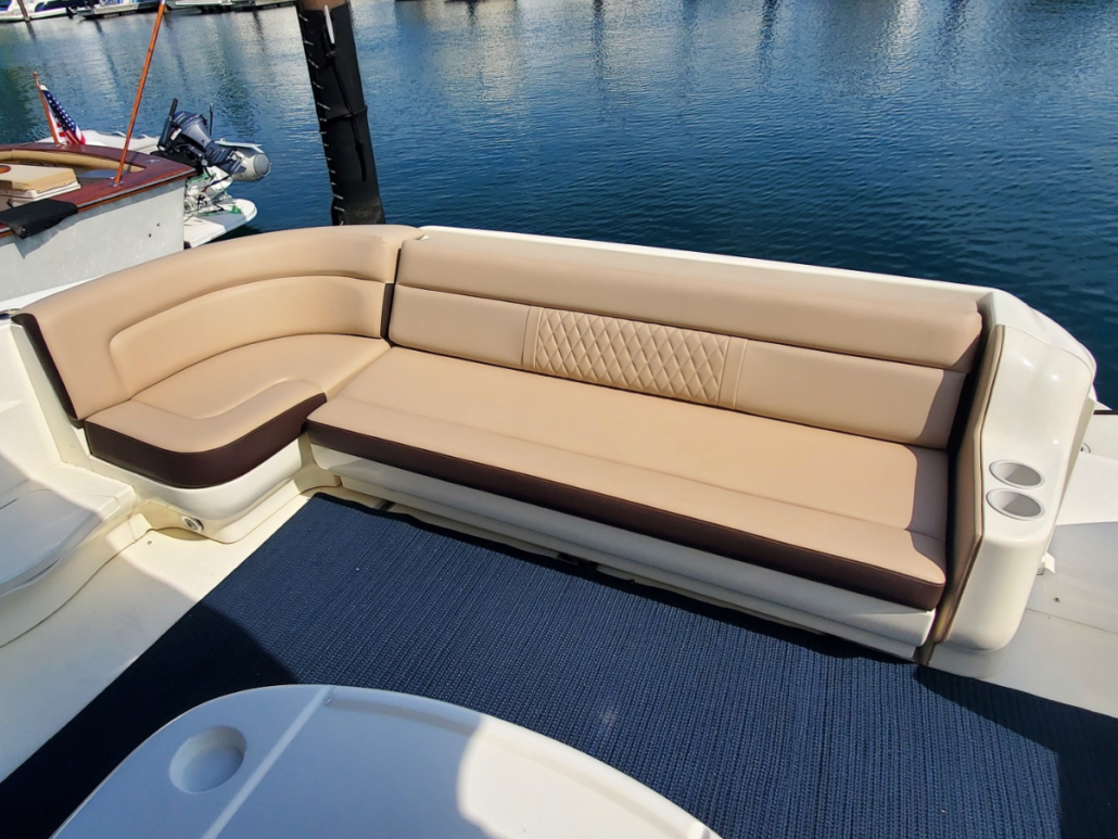 exterior aft seating project by Chicago Marine Canvas